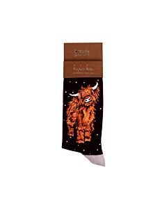Wrendale Designs A Highland Christmas Highland Cow Mens Socks
